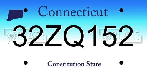 32ZQ152 Connecticut License Plate