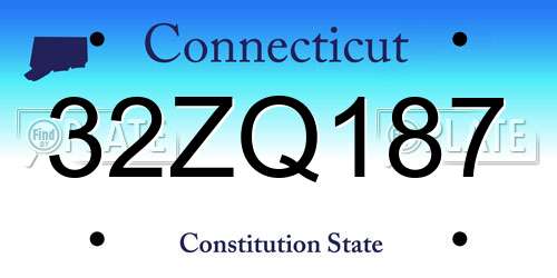 32ZQ187 Connecticut License Plate