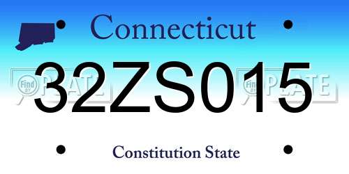 32ZS015 Connecticut License Plate