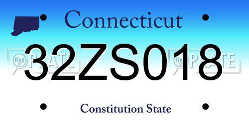 32ZS018 Connecticut License Plate