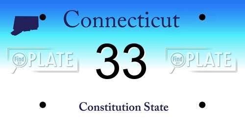 33 Connecticut License Plate