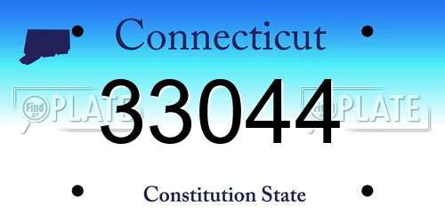 33044 Connecticut License Plate
