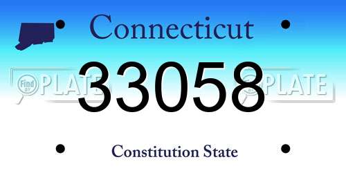 33058 Connecticut License Plate