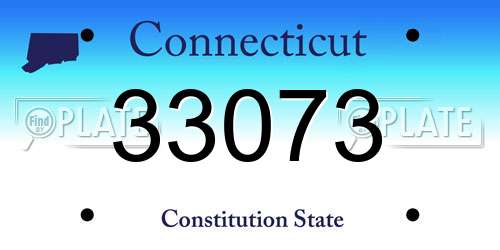 33073 Connecticut License Plate