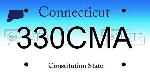 330CMA Connecticut License Plate