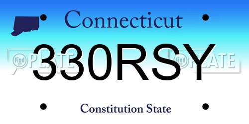 330RSY Connecticut License Plate