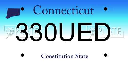 330UED Connecticut License Plate