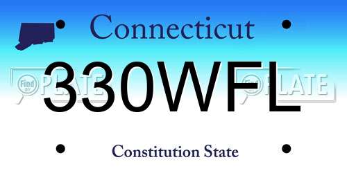 330WFL Connecticut License Plate