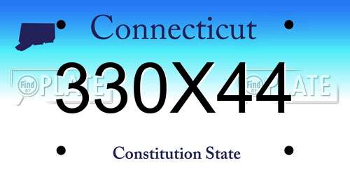 330X44 Connecticut License Plate