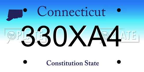 330XA4 Connecticut License Plate