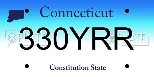 330YRR Connecticut License Plate