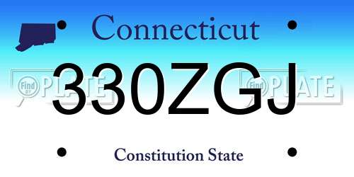 330ZGJ Connecticut License Plate