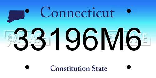 33196M6 Connecticut License Plate