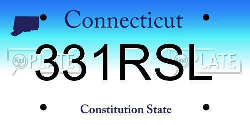 331RSL Connecticut License Plate