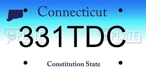 331TDC Connecticut License Plate