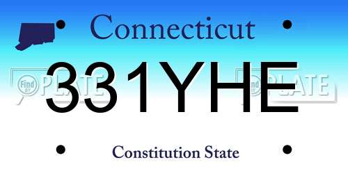 331YHE Connecticut License Plate
