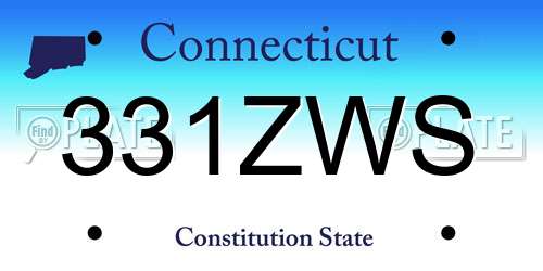 331ZWS Connecticut License Plate