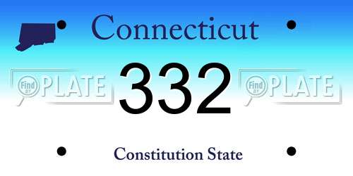 332 Connecticut License Plate