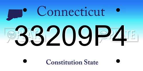 33209P4 Connecticut License Plate