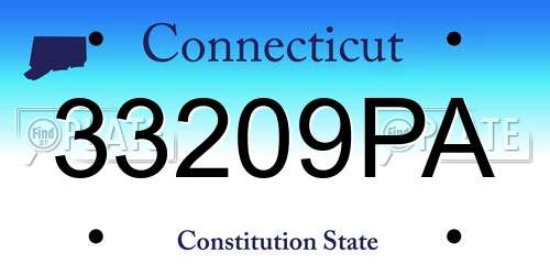 33209PA Connecticut License Plate