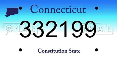 332199 Connecticut License Plate