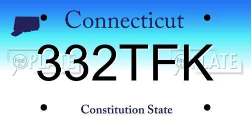 332TFK Connecticut License Plate