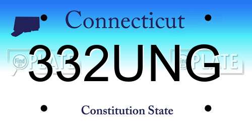 332UNG Connecticut License Plate