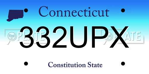 332UPX Connecticut License Plate