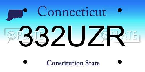 332UZR Connecticut License Plate