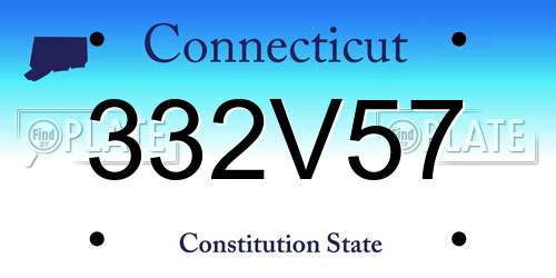 332V57 Connecticut License Plate