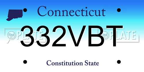 332VBT Connecticut License Plate
