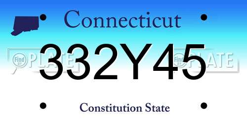 332Y45 Connecticut License Plate