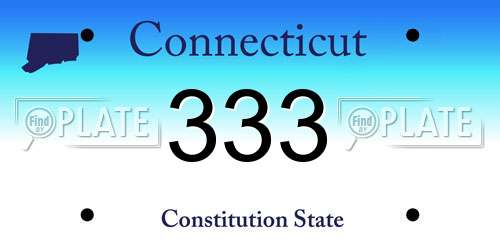333 Connecticut License Plate