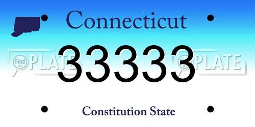 33333 Connecticut License Plate