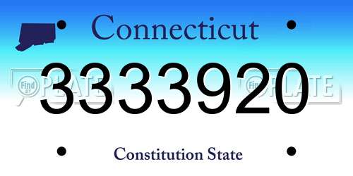 3333920 Connecticut License Plate