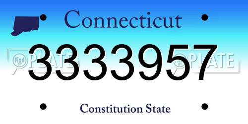 3333957 Connecticut License Plate