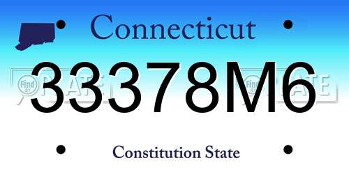33378M6 Connecticut License Plate