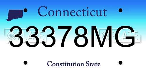 33378MG Connecticut License Plate
