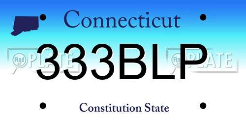 333BLP Connecticut License Plate