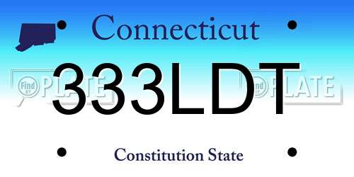 333LDT Connecticut License Plate