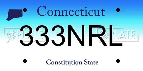 333NRL Connecticut License Plate