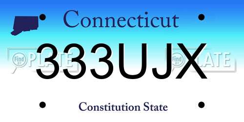 333UJX Connecticut License Plate