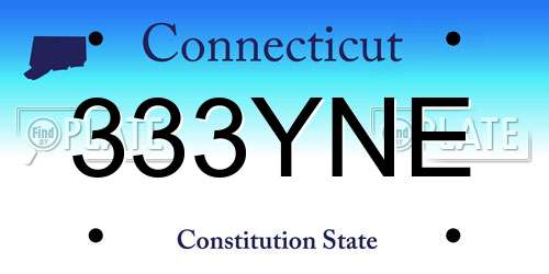 333YNE Connecticut License Plate