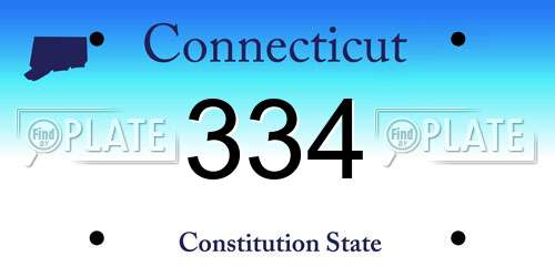 334 Connecticut License Plate