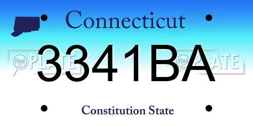 3341BA Connecticut License Plate