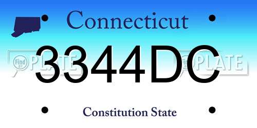3344DC Connecticut License Plate