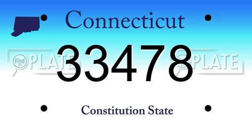 33478 Connecticut License Plate