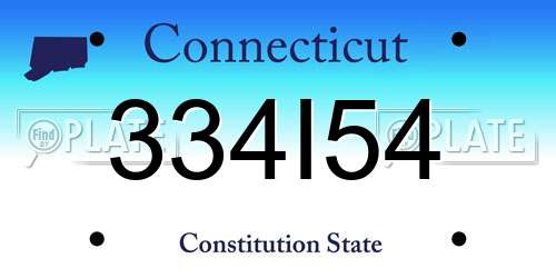 334I54 Connecticut License Plate