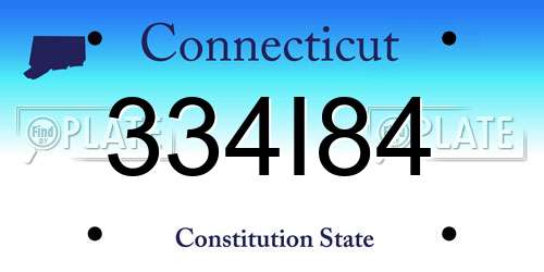 334I84 Connecticut License Plate