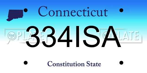 334ISA Connecticut License Plate